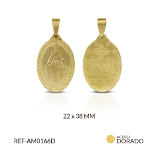 Medalla acero virgen milagrosa 22 x 36mm xund