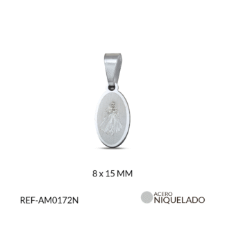 Medalla Ovalada Acero Misericordioso 8x15mm x Und