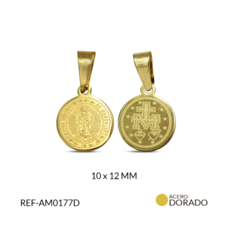 Medalla acero virgen de guadalupe pintada 10x12mm x und
