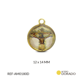 Medalla de Acero Cristo 12x14mm x und