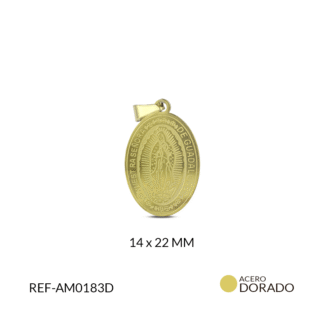 Medalla acero Guadalupe grabada 22x14 mm x unidad