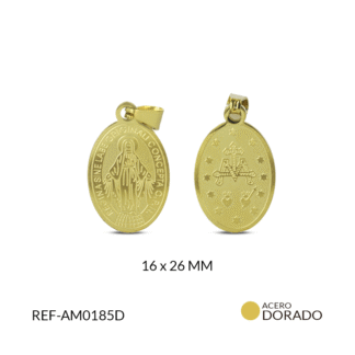 Medalla Acero Milagrosa 16x26mm x und