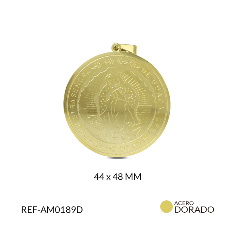 MEDALLA ACERO GUADALUPE GRABADA AMBOS LADOS 44X48 MM / x UND / Ref-am0189d