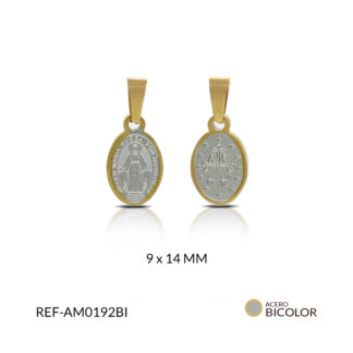 Medalla acero virgen milagrosa 9x14mm x und