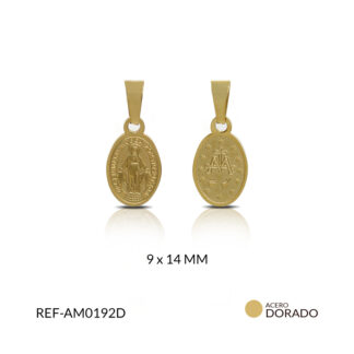 Medalla acero virgen milagrosa 9x14mm x unidad