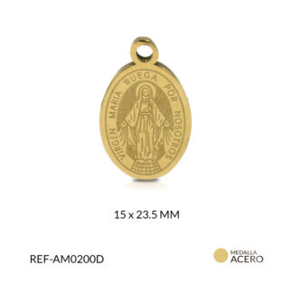 Medalla acero virgen milagrosa grabada x unid