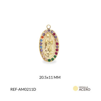 Medalla acero ovalada virgen guadalupe x unid