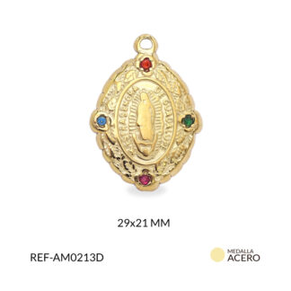 Medalla ovalada acero virgen guadalupe x unid