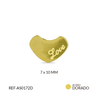 Separador acero dorado corazón love x und