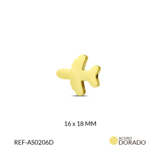 Separador Acero Dorado Avión 16x18 mm x Und