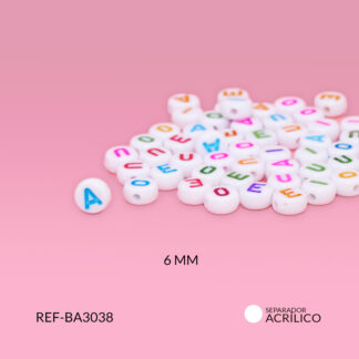 Separador acrílico plano blanco vocales mixtas 6mm