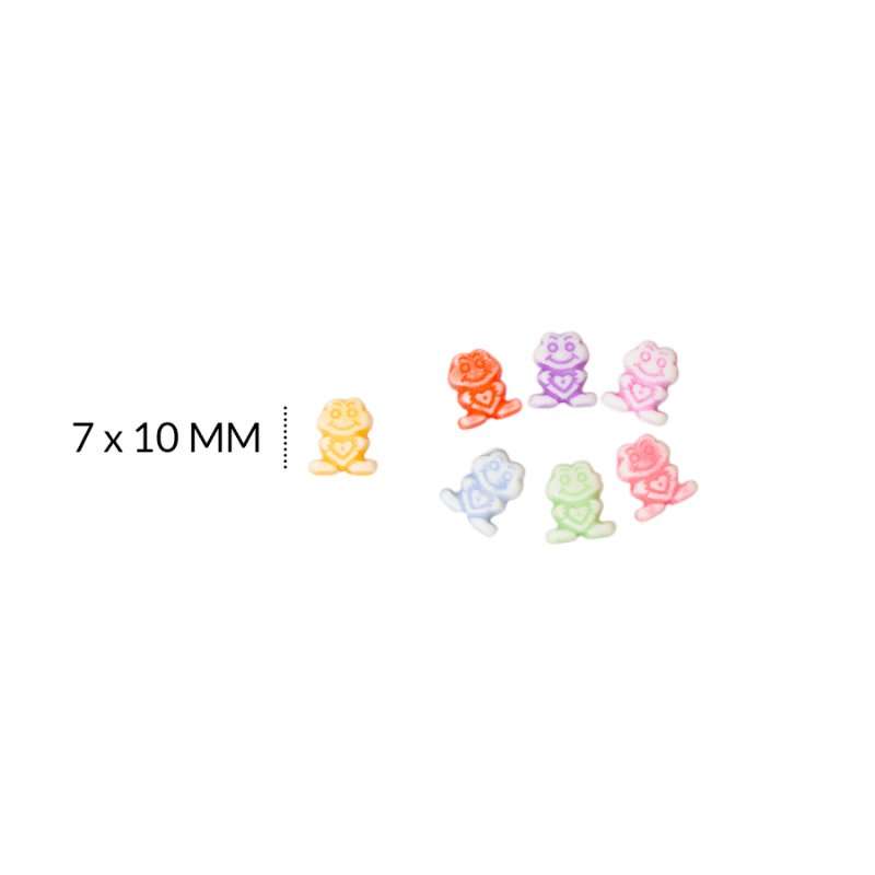 SEPARADOR ACRILICO RANA 7 X 10 MM / multicolor / paquete x 25 gramos surtido / REF-BA3116