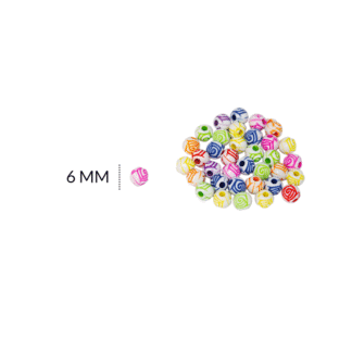 Separador acrílico redondo rosa mística multicolor 6mm paquete x20 gramos
