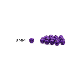 Separador acrilico redondo morado cruz negra 8mm paquete x20 gramos