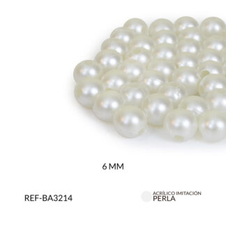 Separador acrílico imitación perla 6mm paquete x20 gramos