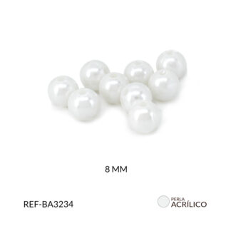 Separador acrílico imitación perla blanca 8mm paquete x20 gramos