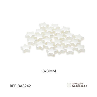 Separador acrílico estrella nacarada beige 8mm