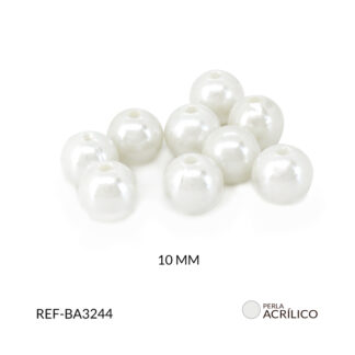 Separador acrílico imitación perla blanca 10mm paquete x20 gramos