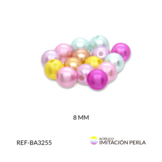 Separador acrílico imitación perla mix 8mm Paquete x20 gramos
