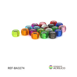 Separador acrílico chaquira para cabello mixta metalizado paquete x10 gramos