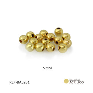 Separador acrílico plastiperla dorada 6mm paquete x20 gramos