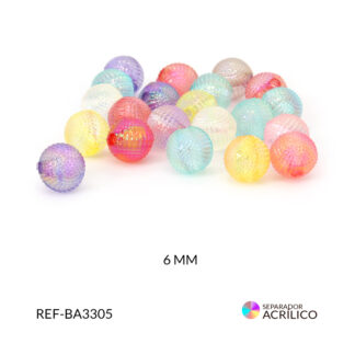 Separador acrílico bola mix cristal boreal 8 mm paquete x 10 gramos