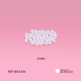 Separador acrílico imitación perla blanca 4mm x10 gramos