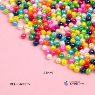 Separador acrílico imitación perla de vidrio mixta tonos fuerte 4mm