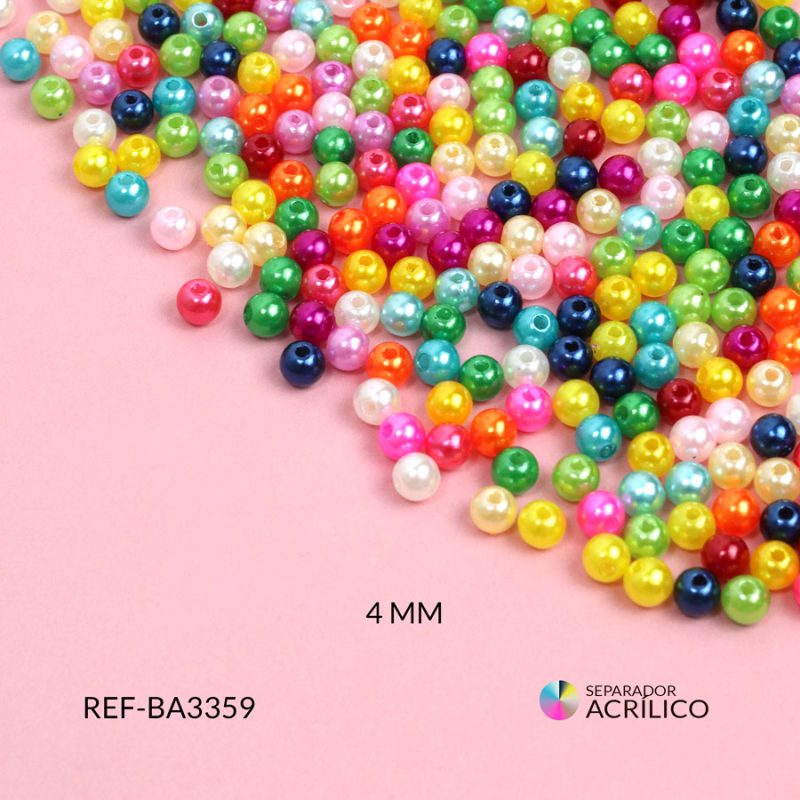 Separador acrílico imitación perla de vidrio mixta tonos fuerte 4mm