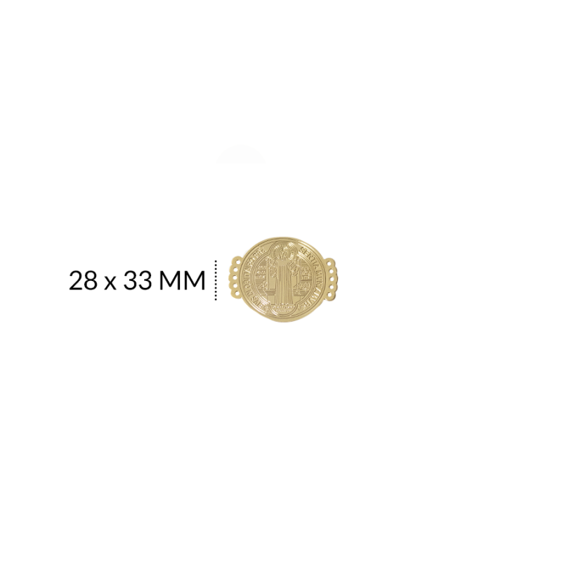 CENTRO PULSERA BRONCE SAN BENITO 5 HUECOS 28 X 33 MM / x unidad / Ref-BC0054D