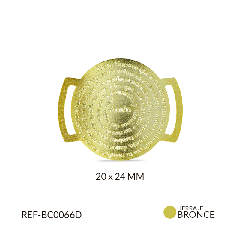 Centro pulsera bronce padre nuestro 20x24mm x und