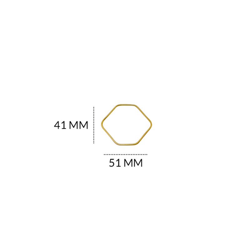 HERRAJE EN BRONCE HEXAGONO 41 X 51MM / color dorado / x unidad / REF-BH0072Dhexagono