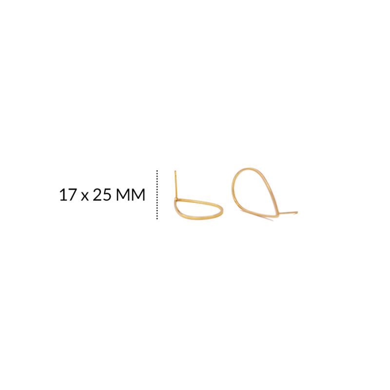 HERRAJE EN BRONCE PARA ARETE GOTA 17 X 25MM / x PAR / Ref-BH0141D