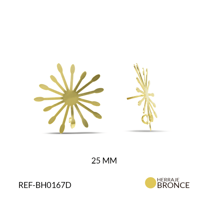 Herraje bronce para arete sol 25 MM / x par / REF-BH0167D