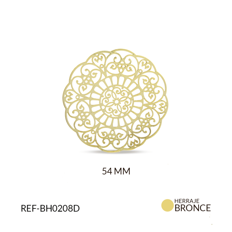 HERRAJE BRONCE CIRCULO MANDALA 54 MM / x UND / Ref-BH0208D