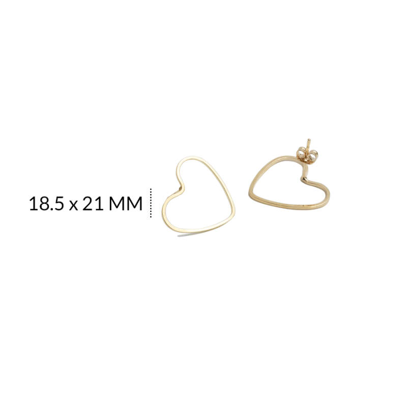 HERRAJE BRONCE PARA ARETE CORAZON 18.5 X 21 MM / color dorado / X PAR / REF-BH0223D / REF-BH0223D