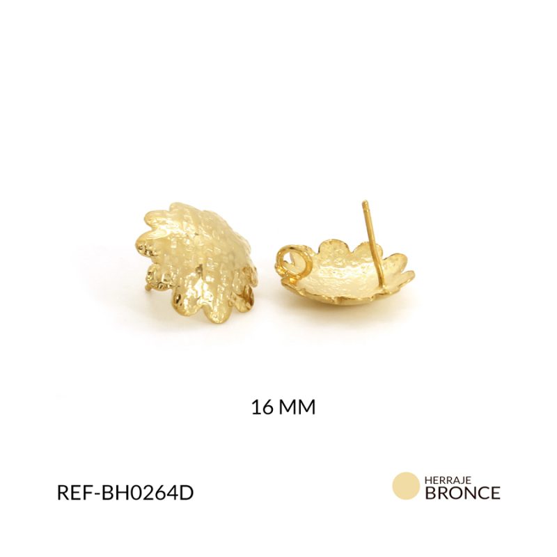 Herraje bronce para arete flor 16mm / x par / Ref-BH0264D