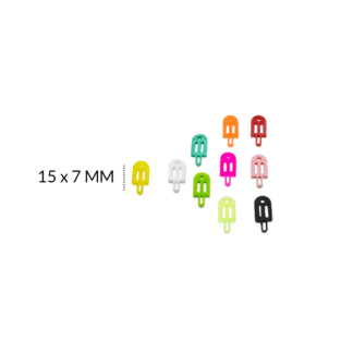 Dije acrílico paletas multicolor 15x7mm paquete x10 unidades