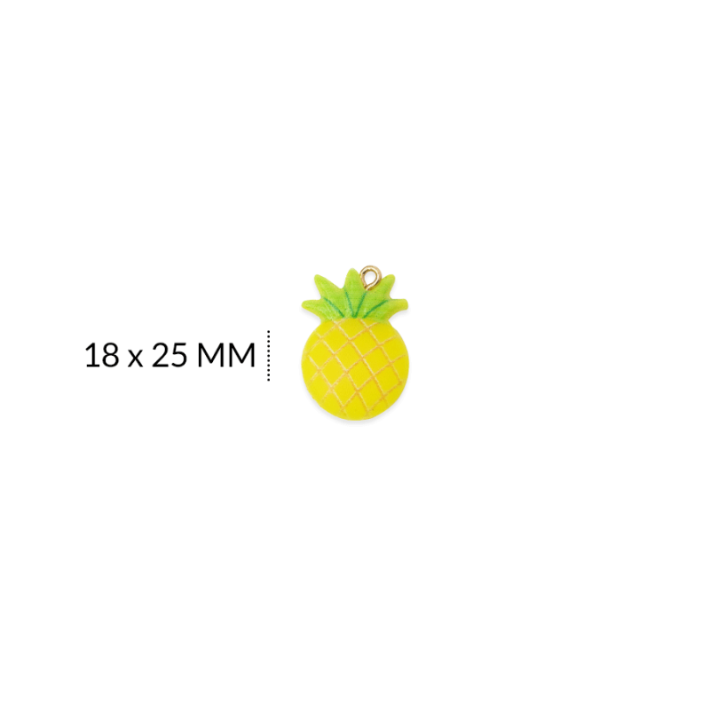 DIJE GOMA FRUTA PIÑA 18X 25 MM /  X UNIDAD / REF-FD001 / REF-FD001P