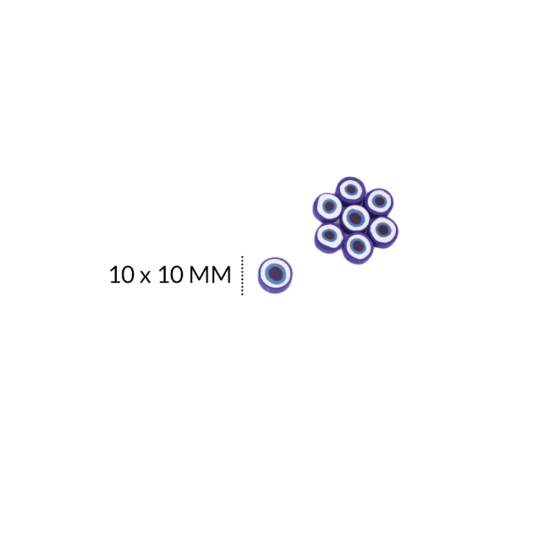 SEPARADOR FIMO OJO TURCO 10 X 10MM / color azul rey / paquete por 10 unidades / REF-FS010 / REF-FS010