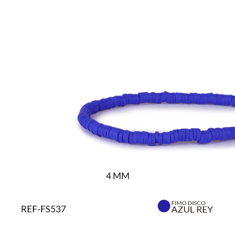 FIMO DISCO AZUL REY 4MM / x SARTA / Ref-FS537
