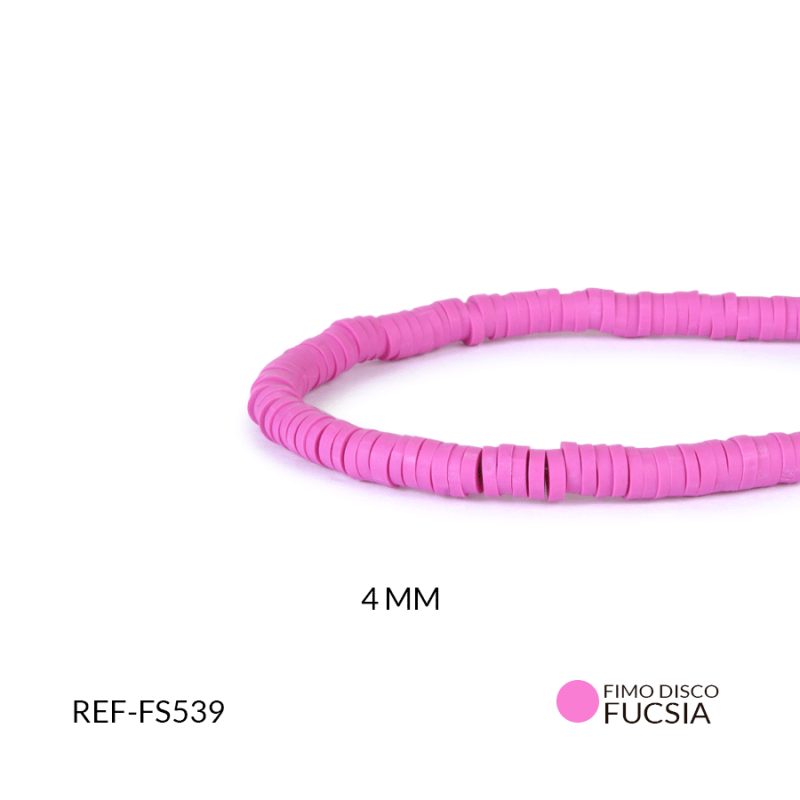 FIMO DISCO FUCSIA M 4MM / x SARTA / Ref-FS539