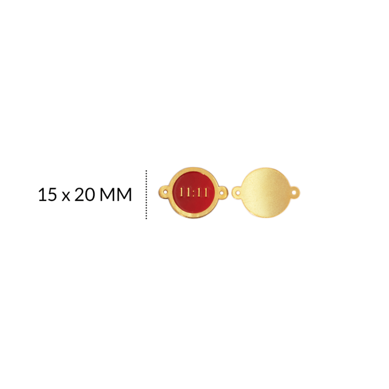 Centro pulsera golfield amuleto rojo 11:11 15x20mm / x unidad / REF-GC0047