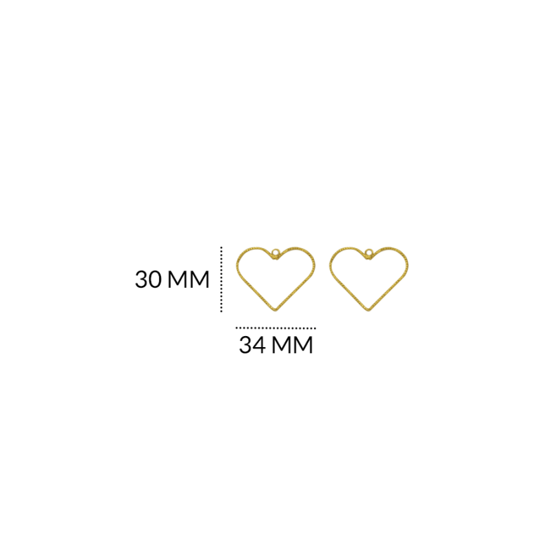 DIJE EN GOLFI CORAZON SILUETA GABRADO 30 X 34MM / color dorado / paquete x 10 unidades / REF-GD0122 / REF-GD0122