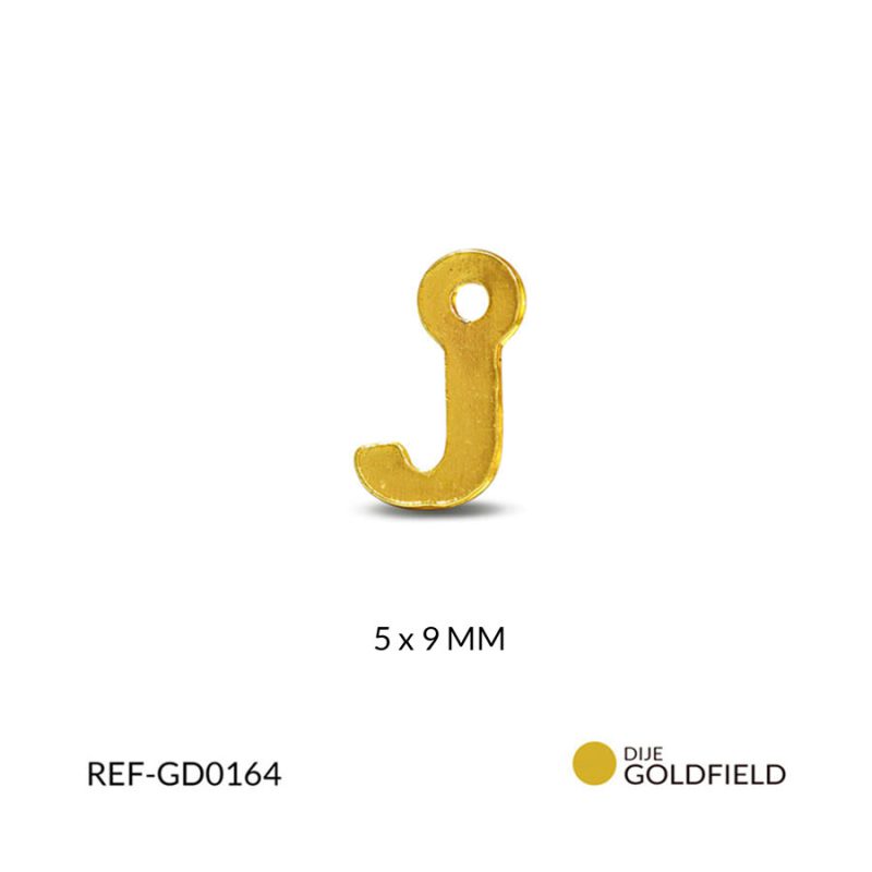Dije goldfilled letra J 5x9mm / x unidad / Ref-GD0164 / Ref-GD0164