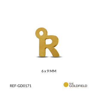 Dije goldfilled letra R 6x9mm / x unidad / Ref-GD0171 / Ref-GD0171