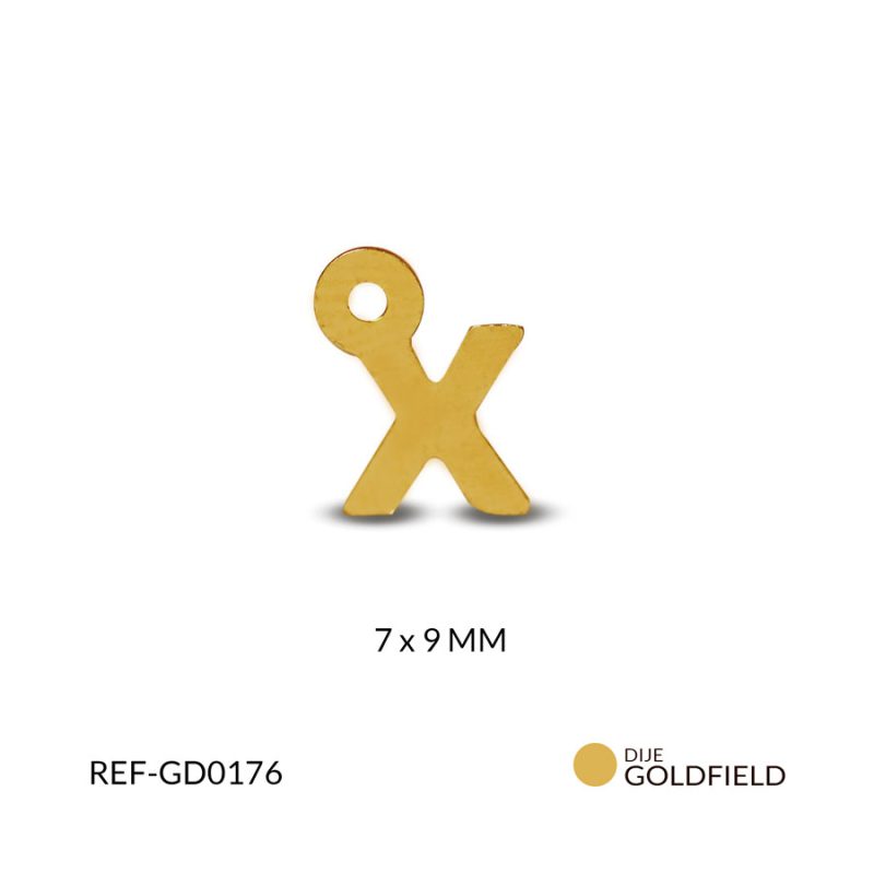 Dije goldfilled letra 7x9mm / x unidad / Ref-GD0176 / Ref-GD0176