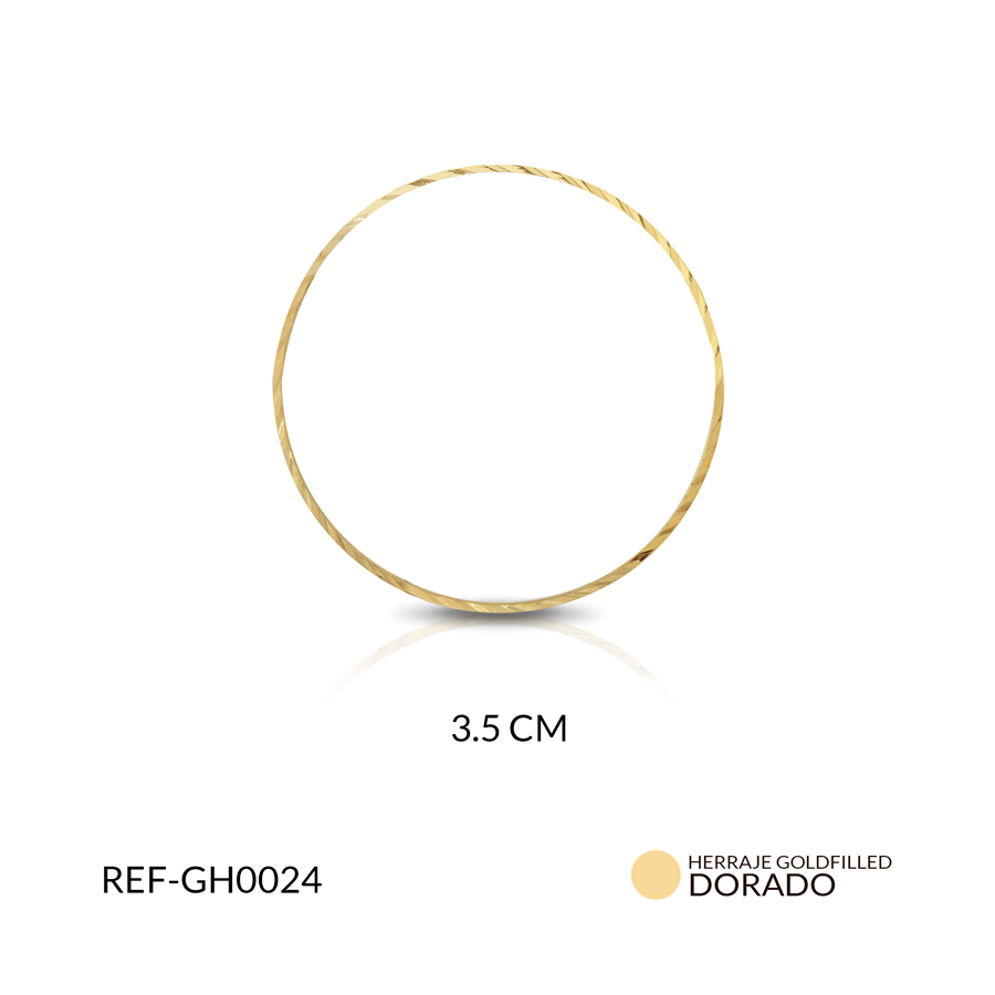 Herraje goldfilled para arete aro 4.0 cm color dorado / x par / GH0024