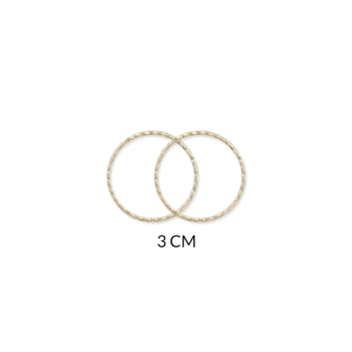 Herraje goldfilled para arete aro 3cm / x PAR / Ref-gh0165