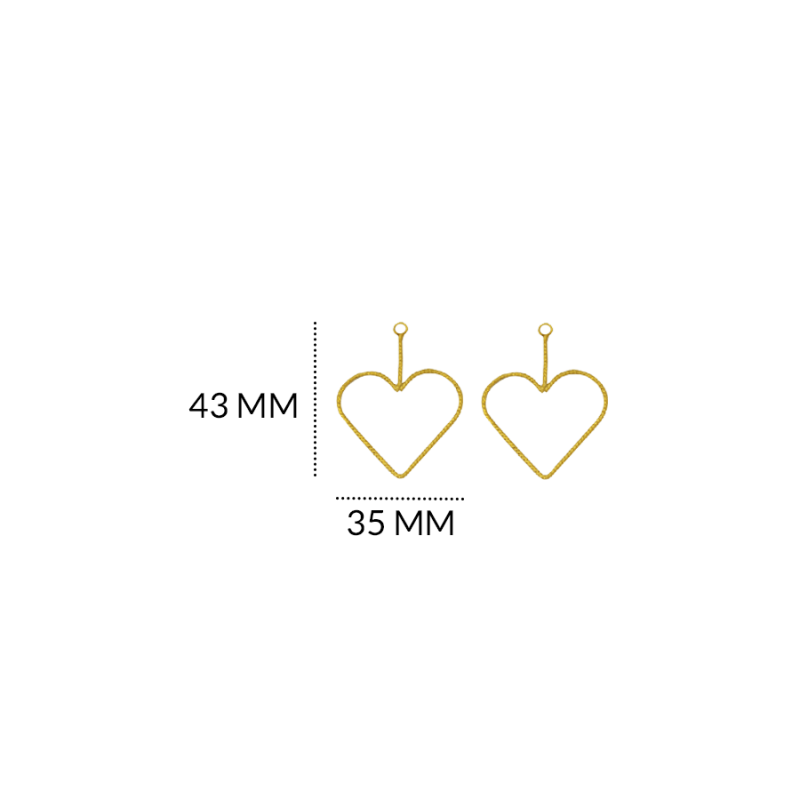 HERRAJE goldfilled PARA ARETE CORAZON 43 X 35MM / color dorado / X PAR / REF-GH0678 / REF-GH0678